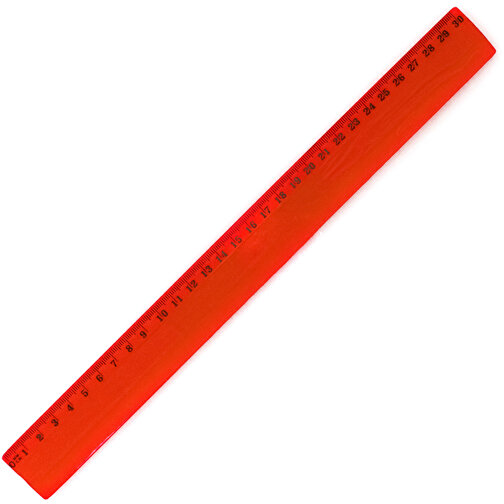 Lineal FLEXOR , rot, PS, 30,50cm x 0,30cm x 3,00cm (Länge x Höhe x Breite), Bild 1