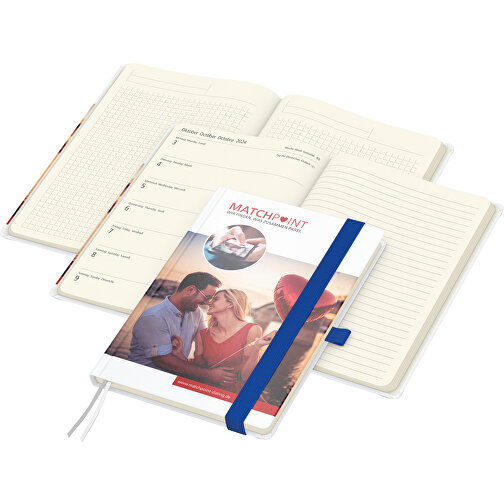 Bogkalender Match-Hybrid A5 creme bestseller, mat, medium blå, Billede 1