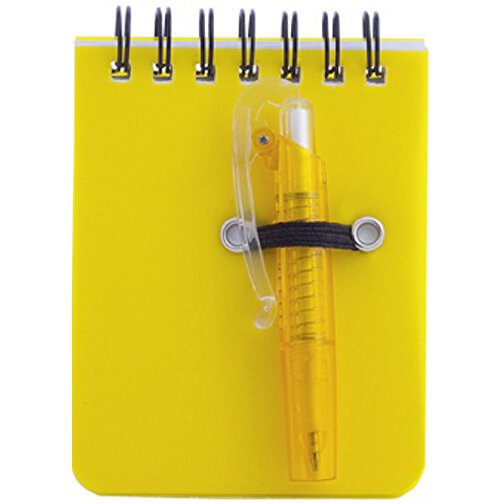 Mini Notizbuch DUXO , gelb, PP, 7,00cm x 0,70cm x 9,50cm (Länge x Höhe x Breite), Bild 1