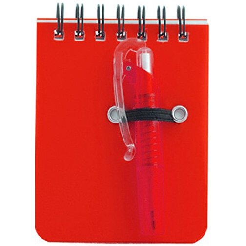 Mini Notizbuch DUXO , rot, PP, 7,00cm x 0,70cm x 9,50cm (Länge x Höhe x Breite), Bild 1