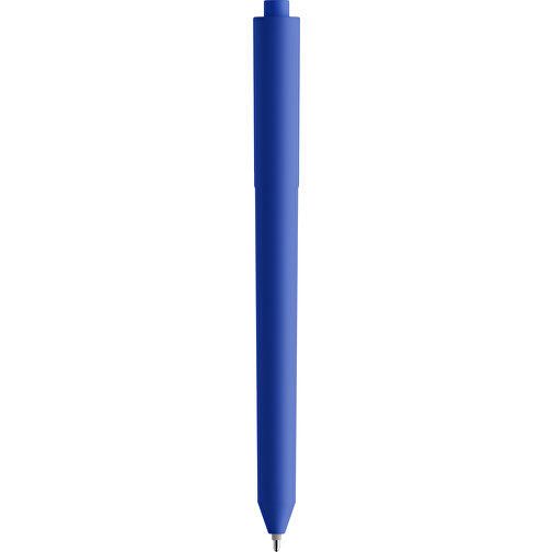 Pigra P03 Soft Touch Push Kugelschreiber , dunkelblau, ABS-Kunststoff, 14,00cm x 1,30cm (Länge x Breite), Bild 2