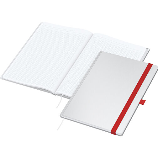 Notizbuch Match-Book Creme Bestseller A5 Cover-Star Matt-individuell, Rot , rot, Cremefarbenes Schreibpapier 90 g/m², 21,00cm x 14,80cm (Länge x Breite), Bild 2
