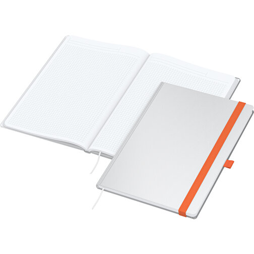 Notizbuch Match-Book Creme Bestseller A5 Cover-Star Matt-individuell, Orange , orange, Cremefarbenes Schreibpapier 90 g/m², 21,00cm x 14,80cm (Länge x Breite), Bild 2