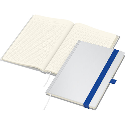 Notizbuch Match-Book White Bestseller A4 Cover-Star Matt-individuell, Mittelblau , mittelblau, Hochweißes Schreibpapier 90 g/m², 29,70cm x 21,00cm (Länge x Breite), Bild 2