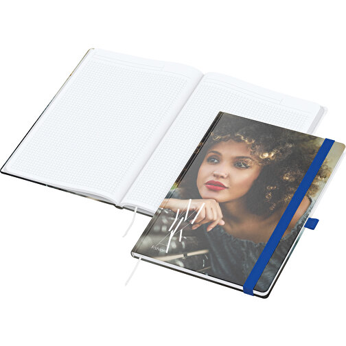 Notesbog Match-Book White A4 A4 Bestseller, blank, medium blå, Billede 1