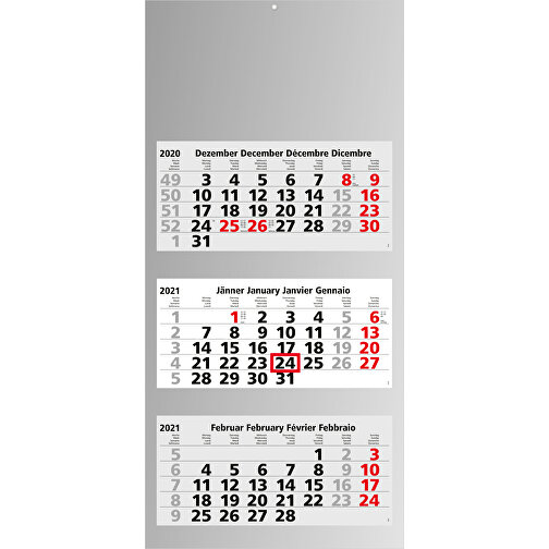 3-Monats-Kalender Maxi Light 3 Bestseller, Österreich , hellgrau, rot, 70,00cm x 33,00cm (Länge x Breite), Bild 2