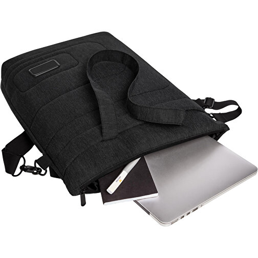 Notebook-Shopper FRAME , Halfar, schwarz-grau meliert, Polyester 900d, 13,00cm x 42,00cm x 30,00cm (Länge x Höhe x Breite), Bild 4