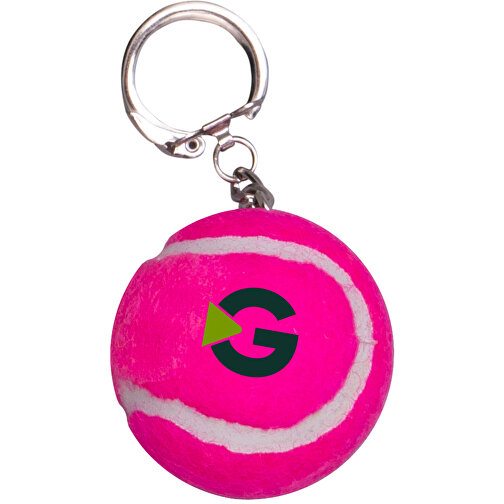 Tennisball-Schlüsselanhänger Farbig , weiß, Flanell/Gummi/Metall, , Bild 1