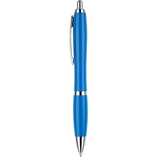 Kugelschreiber Shanghai , Promo Effects, blau, Weizenstroh, Kunststoff, Metall, 14,00cm (Länge), Bild 2