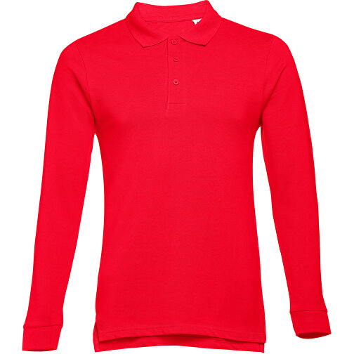 THC BERN 3XL. Herren Langarm-Poloshirt , rot, 100% Baumwolle, 3XL, 79,00cm x 64,00cm (Länge x Breite), Bild 1