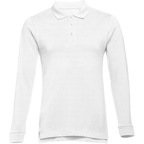 THC BERN WH. Langarm-Poloshirt Aus Baumwolle Für Herren , weiss, 100% Baumwolle, M, 69,50cm x 50,00cm (Länge x Breite), Bild 2