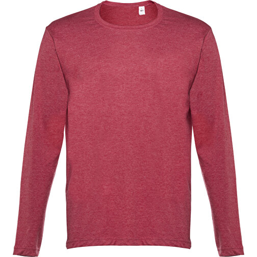 THC BUCHAREST. Herren Langarm T-Shirt , rot melliert, 100% Baumwolle, XL, 76,50cm x 58,00cm (Länge x Breite), Bild 1