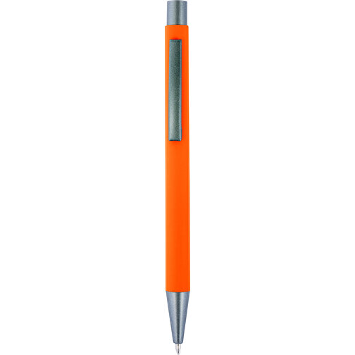 Kugelschreiber Mit Softtouch-Oberfläche Und Glanzgravur Emmett , orange, Aluminium, Metall, Kautschuk, , Bild 1