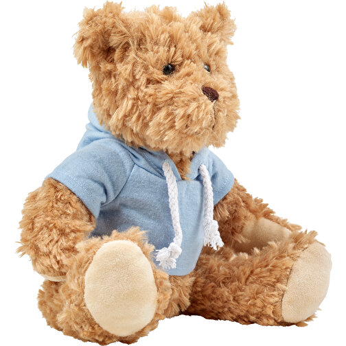 Plüsch-Teddybär Monty , hellblau, Polyester 100%, 18,00cm x 20,00cm x 12,00cm (Länge x Höhe x Breite), Bild 7