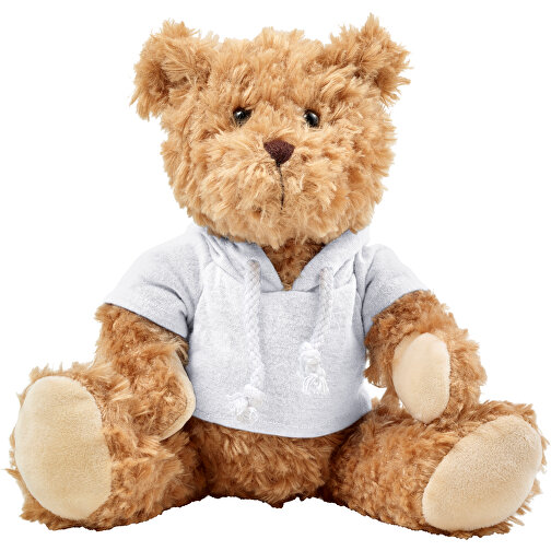 Plüsch-Teddybär Monty , weiss, Polyester 100%, 18,00cm x 20,00cm x 12,00cm (Länge x Höhe x Breite), Bild 1