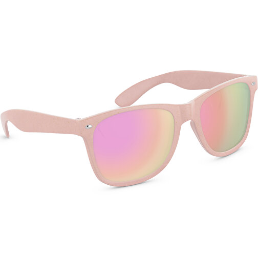 Sunshine Eco Mirror - UV 400 , Promo Effects, verspiegelt pink, Weizenstroh, Kunststoff, 14,50cm x 4,80cm x 15,00cm (Länge x Höhe x Breite), Bild 3