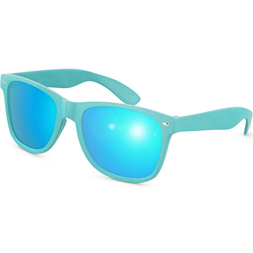 Sunshine Eco Mirror - UV 400 , Promo Effects, verspiegelt blau, Weizenstroh, Kunststoff, 14,50cm x 4,80cm x 15,00cm (Länge x Höhe x Breite), Bild 1