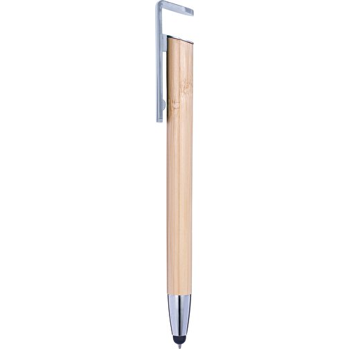 Bambus Kugelschreiber Mit Touchfunktion Colette , silber, ABS, Plastik, Bambus, , Bild 4