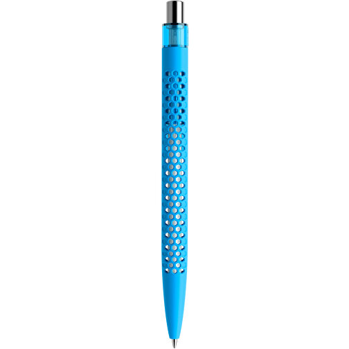 Prodir QS40 Soft Touch PRT Push Kugelschreiber , Prodir, cyanblau/silber poliert, Kunststoff/Metall, 14,10cm x 1,60cm (Länge x Breite), Bild 3