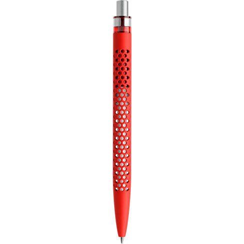 Prodir QS40 Soft Touch PRS Push Kugelschreiber , Prodir, rot/silber satiniert, Kunststoff/Metall, 14,10cm x 1,60cm (Länge x Breite), Bild 3