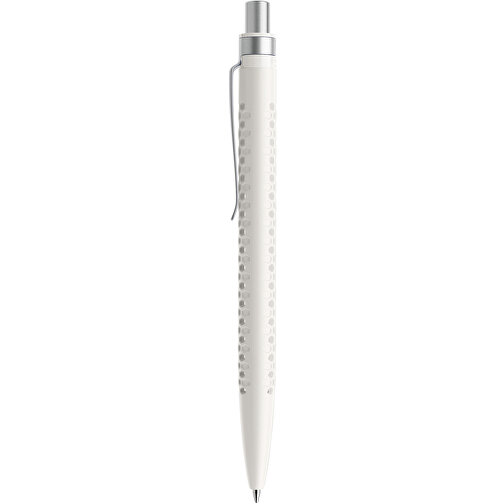 Prodir QS40 PMS Push Kugelschreiber , Prodir, weiß/silber satiniert, Kunststoff/Metall, 14,10cm x 1,60cm (Länge x Breite), Bild 2