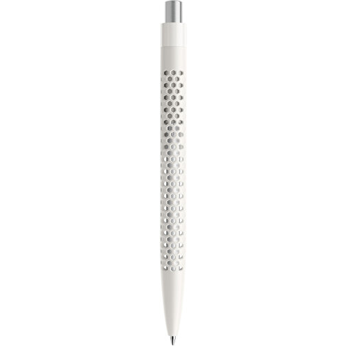 Prodir QS40 PMP Push Kugelschreiber , Prodir, weiß/silber satiniert, Kunststoff/Metall, 14,10cm x 1,60cm (Länge x Breite), Bild 3