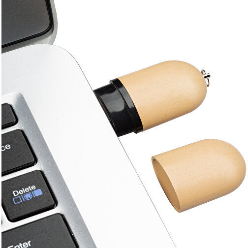 USB-Stick ROUND Eco 2.0 8GB , Promo Effects MB , natur MB , 8 GB , Mais/Kunststoff MB , 3 - 10 MB/s MB , 6,00cm x 1,00cm x 2,50cm (Länge x Höhe x Breite), Bild 5