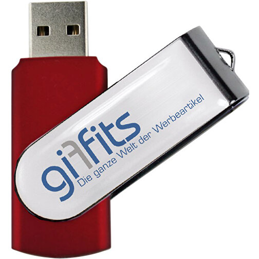 USB-Stick SWING DOMING 64GB , Promo Effects MB , rot MB , 65 GB , Kunststoff/ Aluminium MB , 3 - 10 MB/s MB , 5,70cm x 1,00cm x 1,90cm (Länge x Höhe x Breite), Bild 1