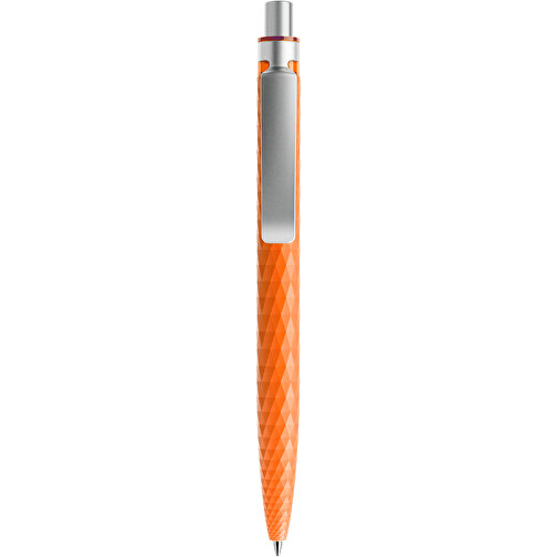 Prodir QS01 PMS Push Kugelschreiber , Prodir, orange/silber satiniert, Kunststoff/Metall, 14,10cm x 1,60cm (Länge x Breite), Bild 1
