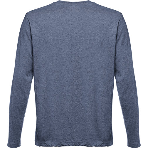 THC BUCHAREST. Herren Langarm T-Shirt , blau melliert, 100% Baumwolle, XXL, 78,00cm x 61,00cm (Länge x Breite), Bild 2