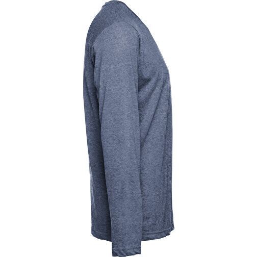 THC BUCHAREST. Herren Langarm T-Shirt , blau melliert, 100% Baumwolle, S, 71,00cm x 50,00cm (Länge x Breite), Bild 3