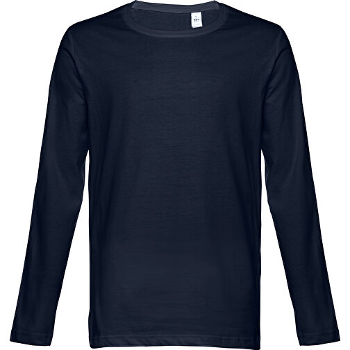 THC BUCHAREST. Herren Langarm T-Shirt , dunkelblau, 100% Baumwolle, L, 74,50cm x 54,00cm (Länge x Breite), Bild 1