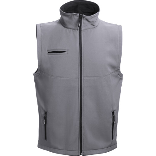 THC BAKU. Unisex Softshell-Weste , grau, Polyester, M, 71,00cm x 57,00cm (Länge x Breite), Bild 1