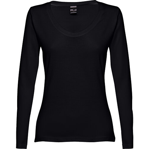 THC BUCHAREST WOMEN. Langärmeliges Tailliertes T-Shirt Für Frauen Aus Baumwolle , schwarz, 100% Baumwolle, M, 63,00cm x 44,00cm (Länge x Breite), Bild 1