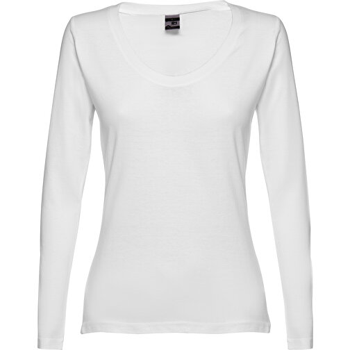 THC BUCHAREST WOMEN WH. Langärmeliges Tailliertes T-Shirt Für Frauen , weiß, 100% Baumwolle, L, 65,00cm x 46,00cm (Länge x Breite), Bild 2