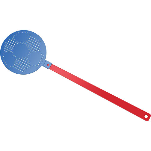 Fliegenklatsche 'Fußball' , rot, blau, PE+PS, 42,30cm x 0,50cm x 11,80cm (Länge x Höhe x Breite), Bild 1