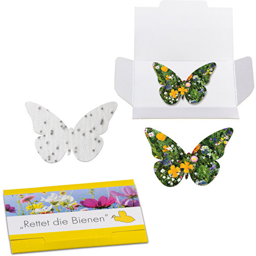 Samenpapier In Klappkärtchen - Schmetterling , individuell, Papier, Saatgut, 5,50cm x 8,00cm (Länge x Breite), Bild 1