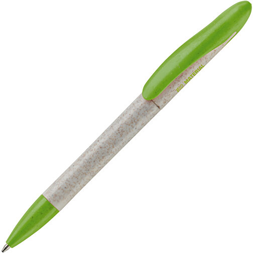 Kugelschreiber Speedy Eco , beige / hellgrün, Weizenstroh & ABS, 14,30cm (Länge), Bild 2