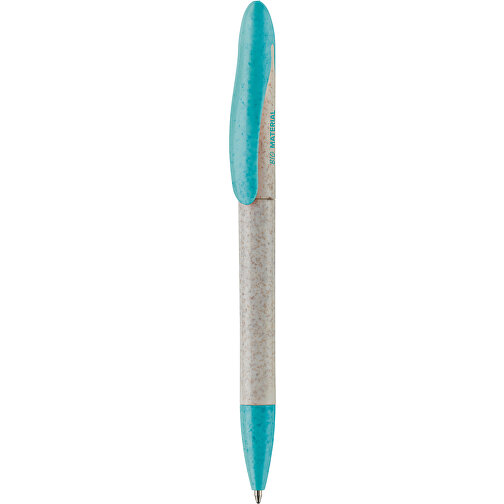 Kugelschreiber Speedy Eco , beige / hellblau, Weizenstroh & ABS, 14,30cm (Länge), Bild 1