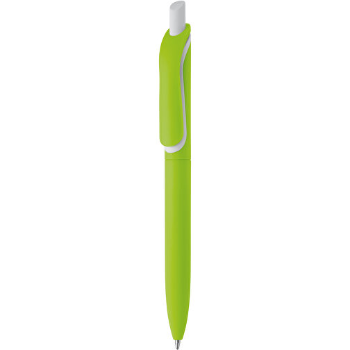 Kugelschreiber Click-Shadow Soft-Touch Hergestellt In Deutschland , hellgrün, ABS, 14,30cm (Länge), Bild 1