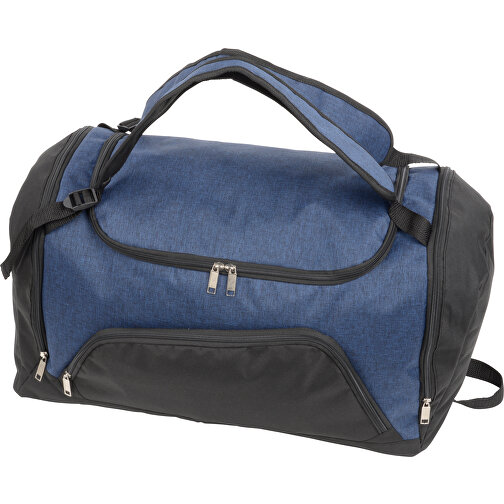 Sporttasche 2 IN 1 , blau, schwarz, 300D / 600D Polyester, 55,00cm x 28,00cm x 30,00cm (Länge x Höhe x Breite), Bild 1