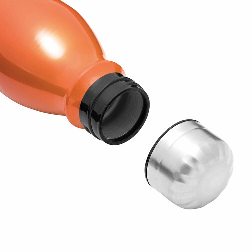 Aluminium Trinkflasche FANCY , orange, Aluminium / Edelstahl / Silikon, 22,00cm (Höhe), Bild 4