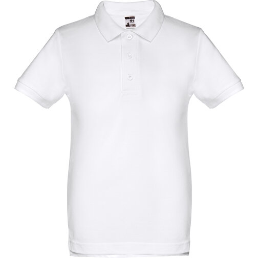 THC ADAM KIDS WH. Kurzärmeliges Poloshirt Für Kinder (unisex). Farbe Weiss , weiss, 100% Baumwolle, 4, 48,00cm x 34,00cm (Länge x Breite), Bild 1