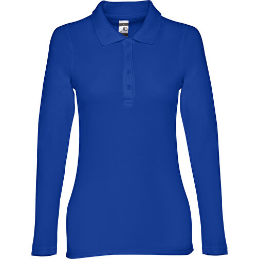 THC BERN WOMEN. Damen Langarm-Poloshirt , königsblau, 100% Baumwolle, M, 64,00cm x 43,00cm (Länge x Breite), Bild 1