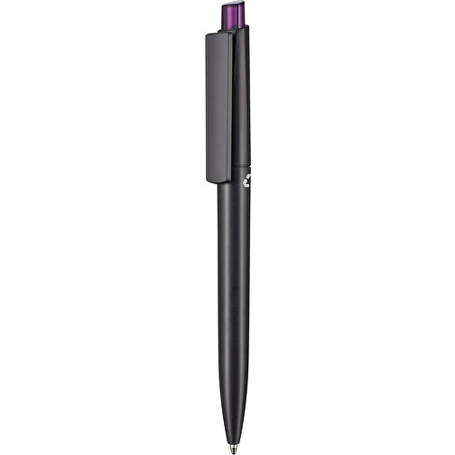 Kugelschreiber CREST RECYCLED + Schwarz , Ritter-Pen, schwarz recycled/pflaume-lila TR/FR, ABS-Kunststoff, 149,00cm (Länge), Bild 1