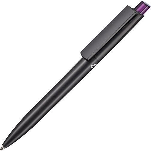 Kugelschreiber CREST RECYCLED + Schwarz , Ritter-Pen, schwarz recycled/pflaume-lila TR/FR, ABS-Kunststoff, 149,00cm (Länge), Bild 2