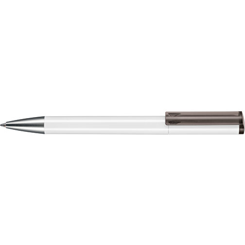 Kugelschreiber LIFT ST , Ritter-Pen, weiß/smoke grey, ABS-Kunststoff, 140,00cm (Länge), Bild 3