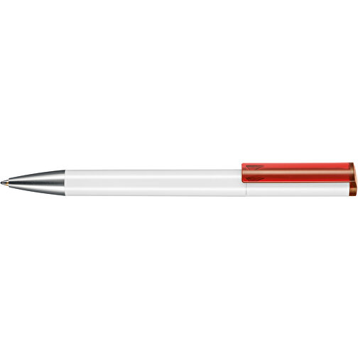 Kugelschreiber LIFT ST , Ritter-Pen, weiß/kirsch-rot TR/FR, ABS-Kunststoff, 140,00cm (Länge), Bild 3