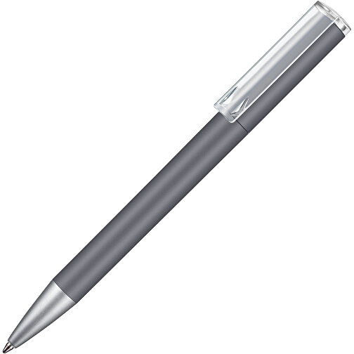 Kugelschreiber LIFT SOFT , Ritter-Pen, dunkel grau, ABS-Kunststoff, 140,00cm (Länge), Bild 2