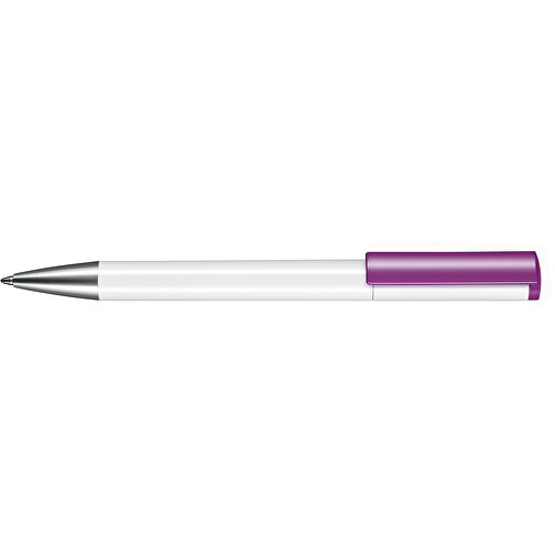 Kugelschreiber LIFT , Ritter-Pen, weiß/violett, ABS-Kunststoff, 140,00cm (Länge), Bild 3